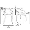 2xhome Modern Dining Chair | Stackable Indoor or Outdoor Entangled Side Chair | Weather Resistant Plastic for Kitchen, Patio, Restaurant, Yard, Porch, Balcony (Single, Green) view 3