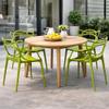 2xhome Modern Dining Chair | Stackable Indoor or Outdoor Entangled Side Chair | Weather Resistant Plastic for Kitchen, Patio, Restaurant, Yard, Porch, Balcony (Single, Green) view 4