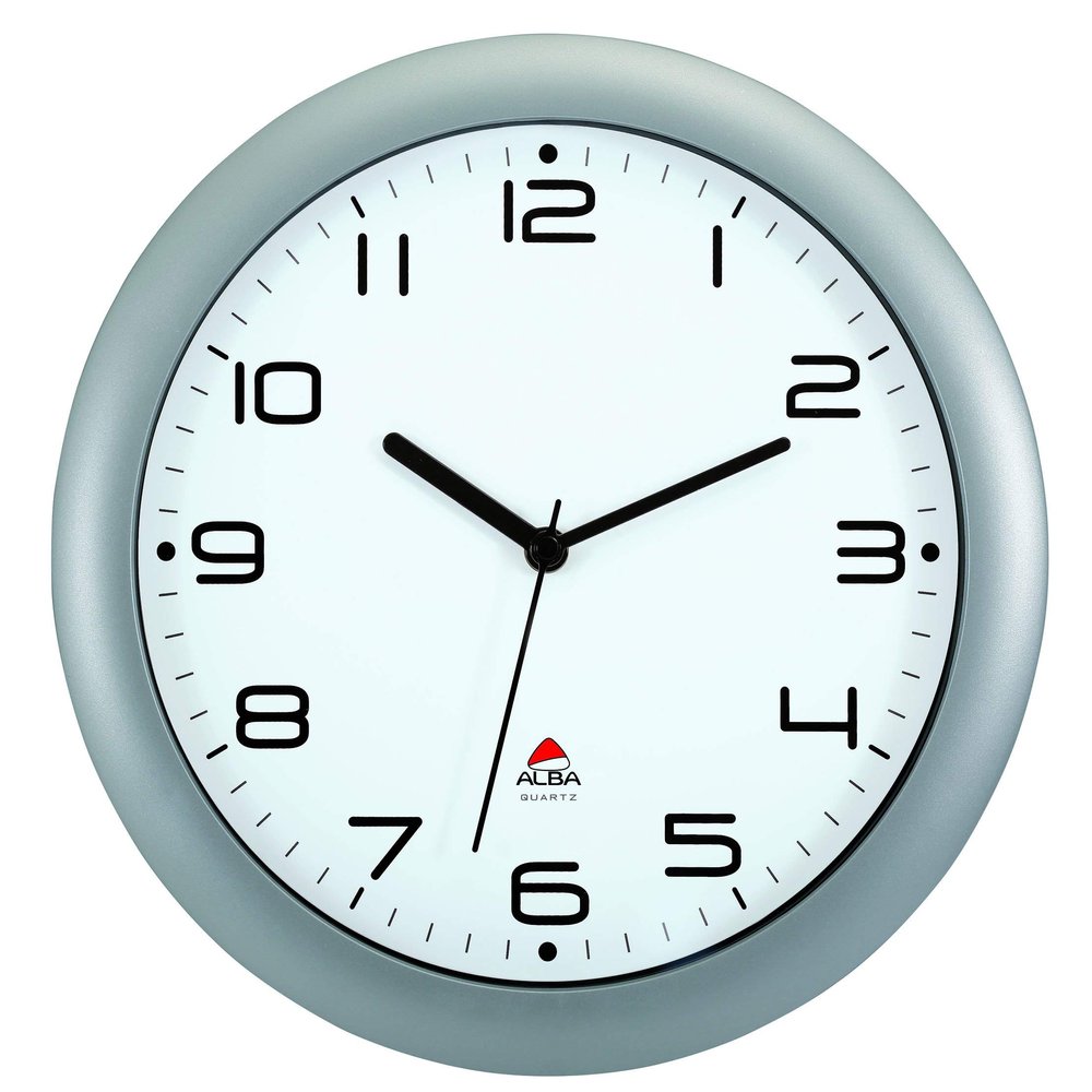 Alba HORNEW Silent Quartz Clock Metal