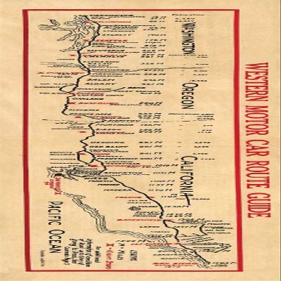 Antiguos Maps Western Motor Car Route Guide | Shows Roads from Vancouver to San Diego circa 1915 | Art Print Poster Vintage Wall Decor | 12 x 32 inches (305 x 813 mm)