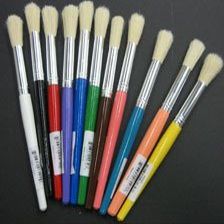 Art Supplies 402050 Stubby Brushes With Handles - Brown