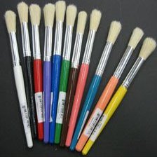 Art Supplies 402050 Stubby Brushes With Handles - Brown