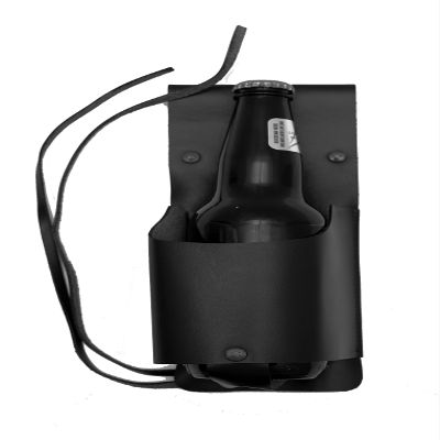 Ashlin COWBOY Rustic Bottle & Can Holster HOLSTER, 100% Genuine Black Leather [BOTTLHLDR-08-01]