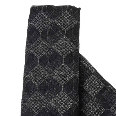 BalsaCircle 54-Inch Wide x 4 Yards Black and Silver Checkered Fabric by The Bolt - Sewing Craft Wedding Party Draping Supplies