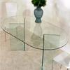 42" x 72" Racetrack Oval Glass Table Top 1/2" Thick 1" Beveled Tempered by Fab Glass and Mirror view 2