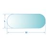 42" x 72" Racetrack Oval Glass Table Top 1/2" Thick 1" Beveled Tempered by Fab Glass and Mirror view 3