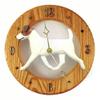 Brown and White Parson Russell Terrier Wall Clock in Light Oak by Michael Park view 1