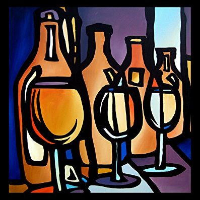 FRAMED Lineup by FidoStudio 30x24 Giclee Edition Art Print Poster Wall Decor Restaurant Art Wine Glasses Cabernet Pino Red White Wine Bar Fancy