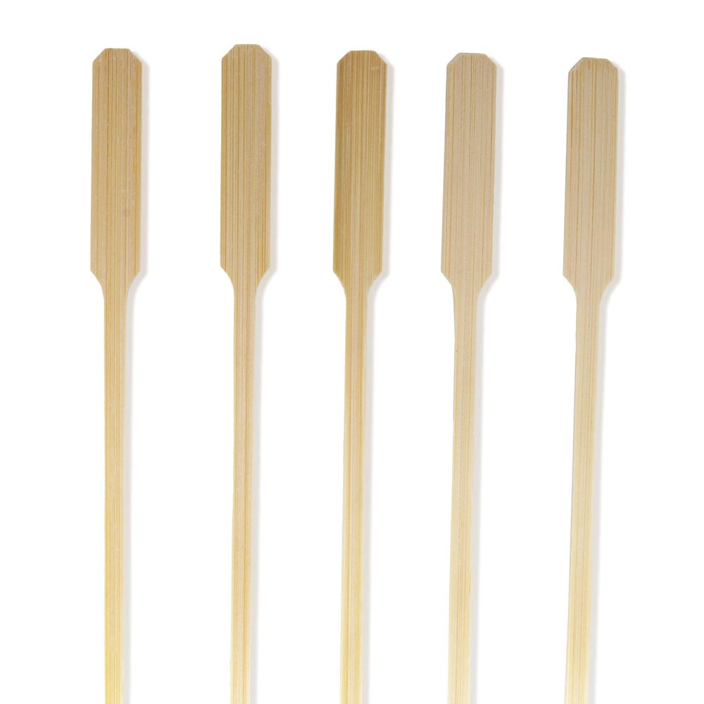 BambooMN 9.8" Premium Bamboo Arrow Shrimp Meat Fruit Kebab Skewer - Beige Colored - 300 Pieces