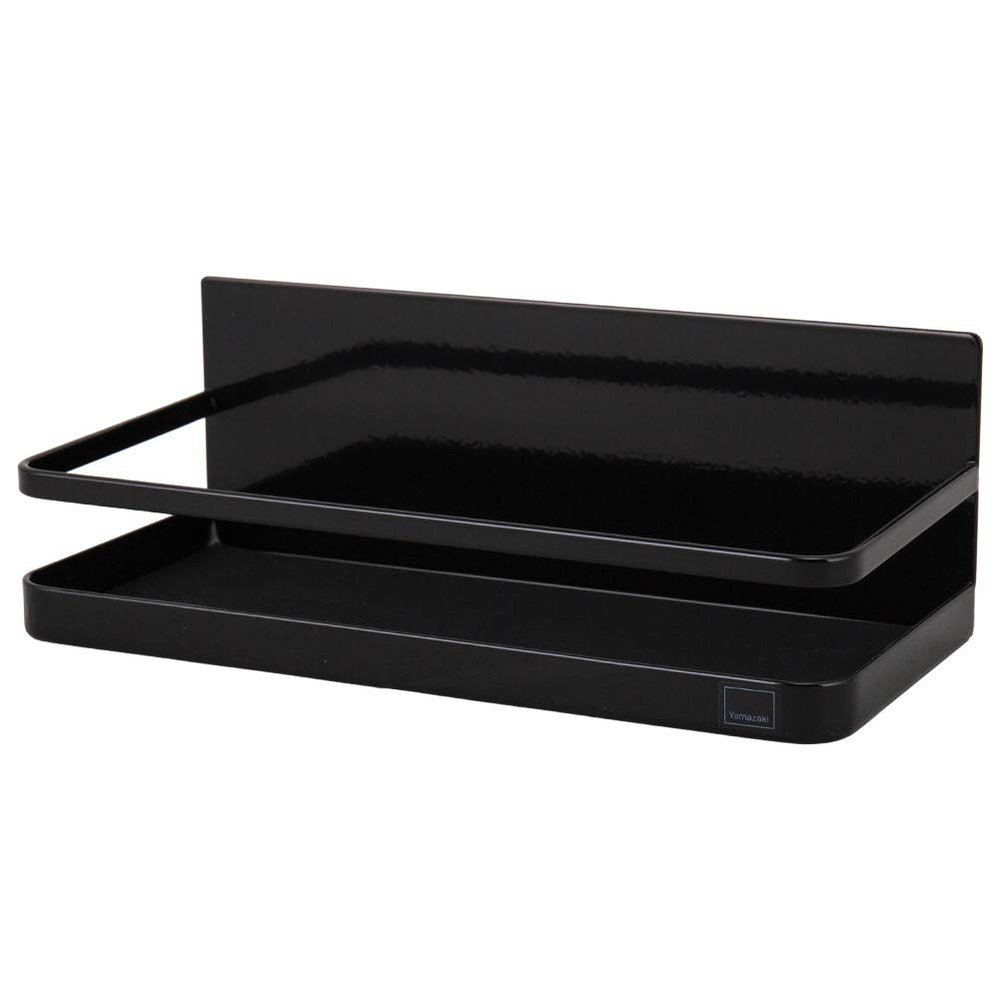 Yamazaki 2523 Magnetic Spice Rack, Black, Approx. W 9.6 x D 4.3 x H 3.3 inches (24.5 x 11 x 8.5 cm), Tower Seasoning Rack, Kitchen Storage
