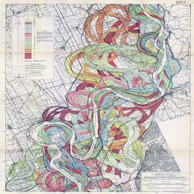 1944 Fisk Mississippi Meander Map Ancient River Bed Sheet 2 - Map Reproduction 16 X 24 inches