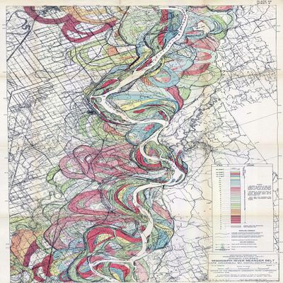 1944 Fisk Mississippi Meander Map Ancient River Bed Sheet 4 - Map Reproduction 16 X 24 inches