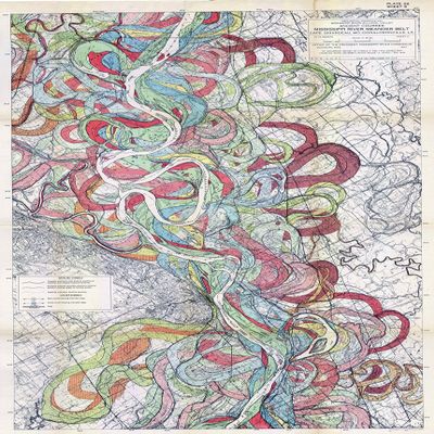 1944 Fisk Mississippi Meander Map Ancient River Bed Sheet 6 - Map Reproduction 16 X 24 inches