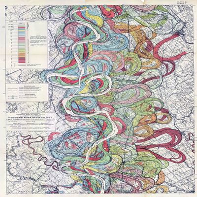 1944 Fisk Mississippi Meander Map Ancient River Bed Sheet 7 - Map Reproduction 16 X 24 inches