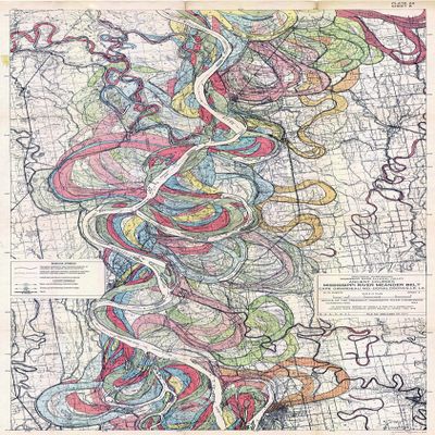 1944 Fisk Mississippi Meander Map Ancient River Bed Sheet 8 - Map Reproduction 16 X 24 inches