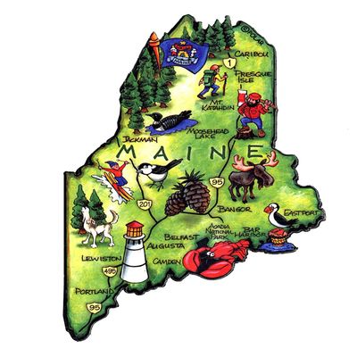 Maine Artwood State Magnet Collectible Souvenirs and Gifts by Classic Magnets