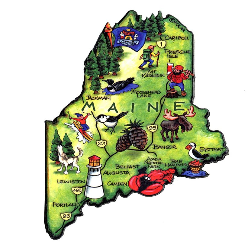 Maine Artwood State Magnet Collectible Souvenirs and Gifts by Classic Magnets