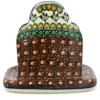 Polmedia Polish Pottery Napkin Holder UNIKAT - Cranberry Medley Pattern Handmade in Boleslawiec Poland by Ceramika Artystyczna + Certificate of Authenticity view 3