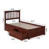 AFI Mission Twin XL Size Platform Bed with Footboard & Storage Drawers in Walnut view 2