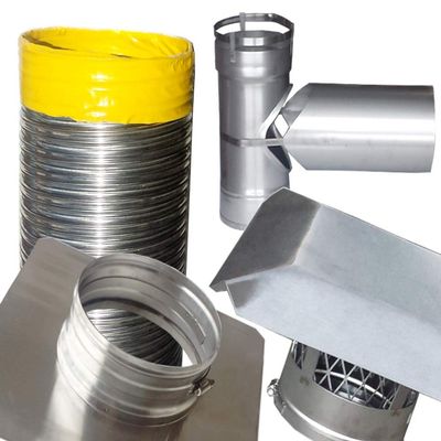 Rockford Chimney Supply 316 Stainless Steel Smooth Wall Chimney Liner Tee Kit, 5 Inch x 25 Feet