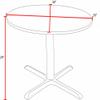 Cain 30" Round Breakroom Table- Mahogany & 4 Zeng Stack Chairs- Blue view 3