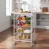 DON HIERRO - Kitchen Cart with 4 Removable Baskets  2-Tier Rolling Utility & Storage Cart on Wheels, White Steel Frame with Ash Laminated Top  Modern & Space-Saving - Fiesta view 2