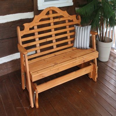 A & L Furniture Marlboro Glider, Mushroom Stain