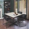 Regency Kobe 48-Inch Square Breakroom Table, Maple, and 4 Zeng Stack Chairs, Black view 2
