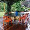 2xhome Set of 8 Modern Dining Chairs | Stackable Indoor or Outdoor Entangled Side Chair | Weather Resistant Plastic for Kitchen, Patio, Restaurant, Yard, Porch, Balcony (Red) view 2