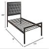 America Luxury - Bedroom Modern Contemporary Twin Size Fabric Bed Frame, Grey Fabric view 3