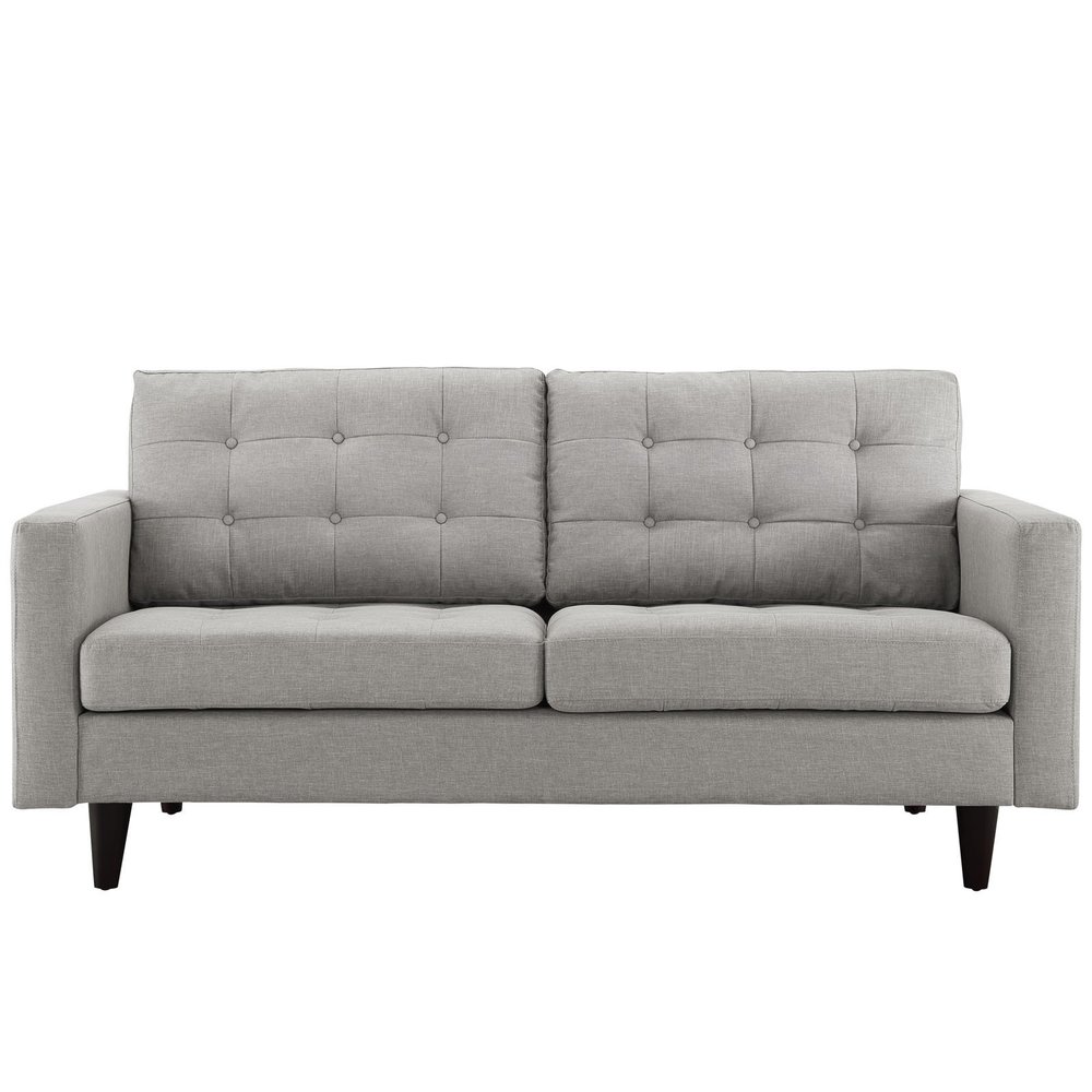 America Luxury - Sofa Modern Contemporary Loveseat, Grey Fabric