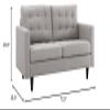 America Luxury - Sofa Modern Contemporary Loveseat, Grey Fabric view 3