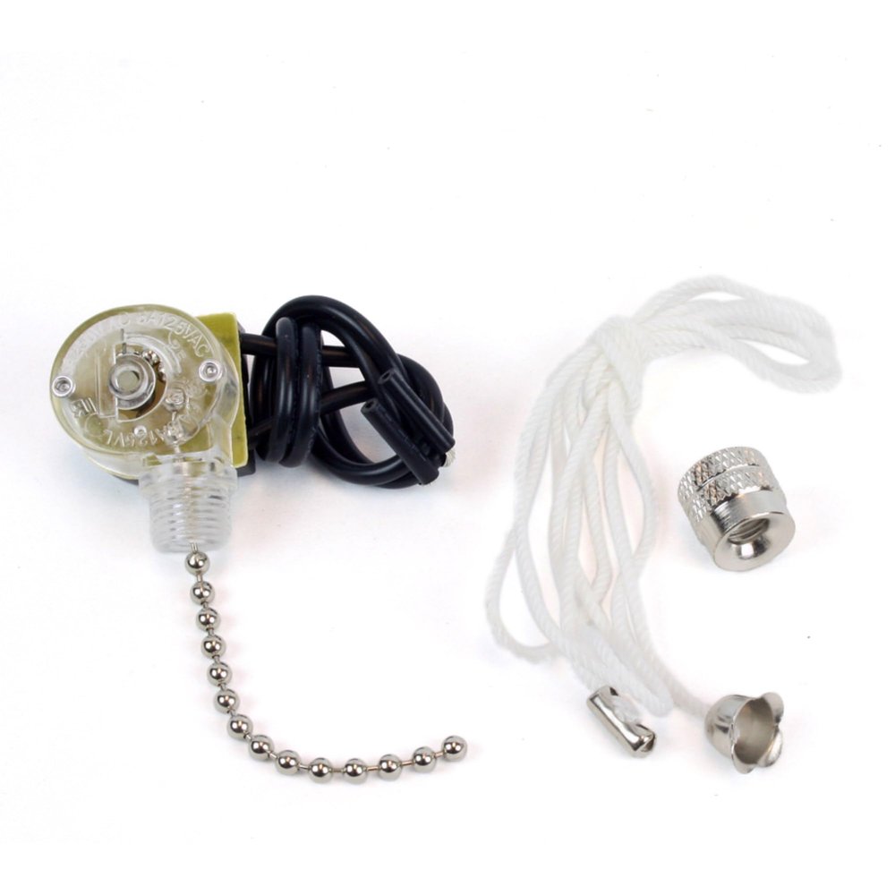 Switch, Pull Chain, Nickel, On/Off: Sleek Finish for Modern Lighting Solutions