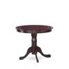 East West Furniture ANPF5-CAP-C 5 Piece Dining Set Includes a Round Kitchen Table with Pedestal and 4 Linen Fabric Upholstered Dining Chairs, 36x36 Inch, Cappuccino view 3