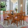 East West Furniture AVML7-SBR-W 7 Piece Kitchen Table & Chairs Set Consist of an Oval Dining Table with Butterfly Leaf and 6 Dining Room Chairs, 42x60 Inch, Saddle Brown view 2