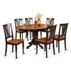 East West Furniture AVON7-BLK-W 7 Piece Dining Set Consist of an Oval Dining Table with Butterfly Leaf and 6 Kitchen Chairs, 42x60 Inch, Black & Cherry view 1