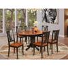 East West Furniture AVON7-BLK-W 7 Piece Dining Set Consist of an Oval Dining Table with Butterfly Leaf and 6 Kitchen Chairs, 42x60 Inch, Black & Cherry view 2