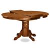 East West Furniture AVON7-SBR-LC 7 Piece Modern Dining Table Set Consist of an Oval Wooden Table with Butterfly Leaf and 6 Faux Leather Kitchen Dining Chairs, 42x60 Inch, Saddle Brown view 1