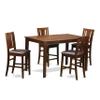 East West Furniture DUBU5H-MAH-LC 5 Piece Counter Height Pub Set Includes a Rectangle Dining Table and 4 Faux Leather Dining Room Chairs, 36x60 Inch, Mahogany view 1
