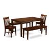 East West Furniture CANO5C-MAH-W 5 Piece Dinette Set for 4 Includes a Rectangle Dining Room Table and 2 Dining Chairs with 2 Benches, 36x60 Inch, Mahogany view 1