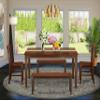 East West Furniture CANO5C-MAH-W 5 Piece Dinette Set for 4 Includes a Rectangle Dining Room Table and 2 Dining Chairs with 2 Benches, 36x60 Inch, Mahogany view 2