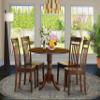 East West Furniture DLCA5-MAH-W 5 Piece Dining Set Includes a Round Dining Room Table with Dropleaf and 4 Wood Seat Chairs, 42x42 Inch, Mahogany view 2
