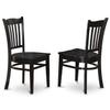 East West Furniture DLGR5-BLK-W 5 Piece Dining Room Table Set Includes a Round Dining Table with Dropleaf and 4 Wood Seat Chairs, 42x42 Inch, Black view 3