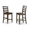 East West Furniture FAIR5-CAP-W 5 Piece Counter Height Dining Set Includes a Square Dining Table with Pedestal and 4 Kitchen Chairs, 54x54 Inch, Cappuccino view 4