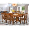 East West Furniture NAML9-SBR-C 9 Piece Dining Room Furniture Set Includes a Rectangle Kitchen Table with Butterfly Leaf and 8 Linen Fabric Upholstered Chairs, 40x78 Inch, Saddle Brown view 2