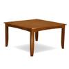 East West Furniture PFPL7-SBR-C 7 Piece Dining Table Set Consist of a Square Dining Room Table with Butterfly Leaf and 6 Linen Fabric Upholstered Chairs, 54x54 Inch, Saddle Brown view 3