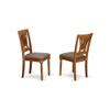 East West Furniture PFPL7-SBR-C 7 Piece Dining Table Set Consist of a Square Dining Room Table with Butterfly Leaf and 6 Linen Fabric Upholstered Chairs, 54x54 Inch, Saddle Brown view 4