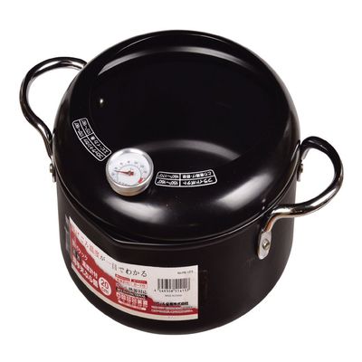 Pearl Metal HB-1373 Frying Cook with Iron Thermometer, Both Hands, Tempura Pot, 7.9 inches (20 cm)