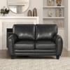 Homelegance 61.5"W Rubin Modern Loveseat with Track Arms, Foam Cushions, Comfort 2 Seater Couch, Faux Leather Love Seat, for Living Room, Apartment, Office, Easy Assembly, Black view 1