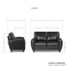 Homelegance 61.5"W Rubin Modern Loveseat with Track Arms, Foam Cushions, Comfort 2 Seater Couch, Faux Leather Love Seat, for Living Room, Apartment, Office, Easy Assembly, Black view 2